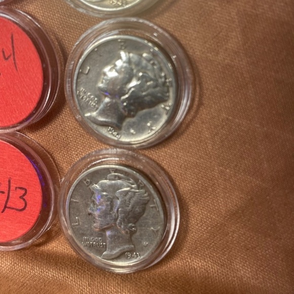 (Lot of 3) choice-gem MERCURY silver U.S. dimes. 1943p, 1944p & 1945 s - Picture 3 of 6